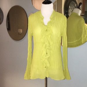 Lightweight Button Down Sheer Blouse